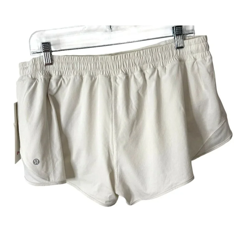 Lululemon Womens Hotty Hot LR Short 2.5" Lined Bone Running Size 14 NEW - Picture 2 of 7